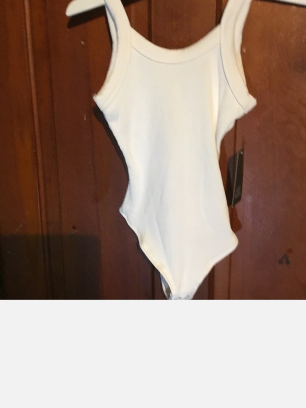 wild fable White Ribbed Scoop-Neck Bodysuit